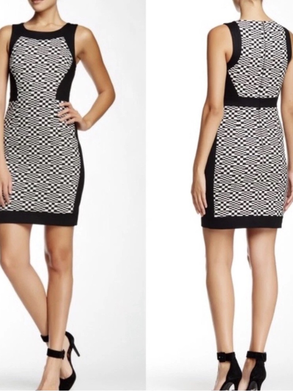 Trina Turk Black & White Geometric Sheath Dress size 2